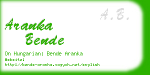 aranka bende business card